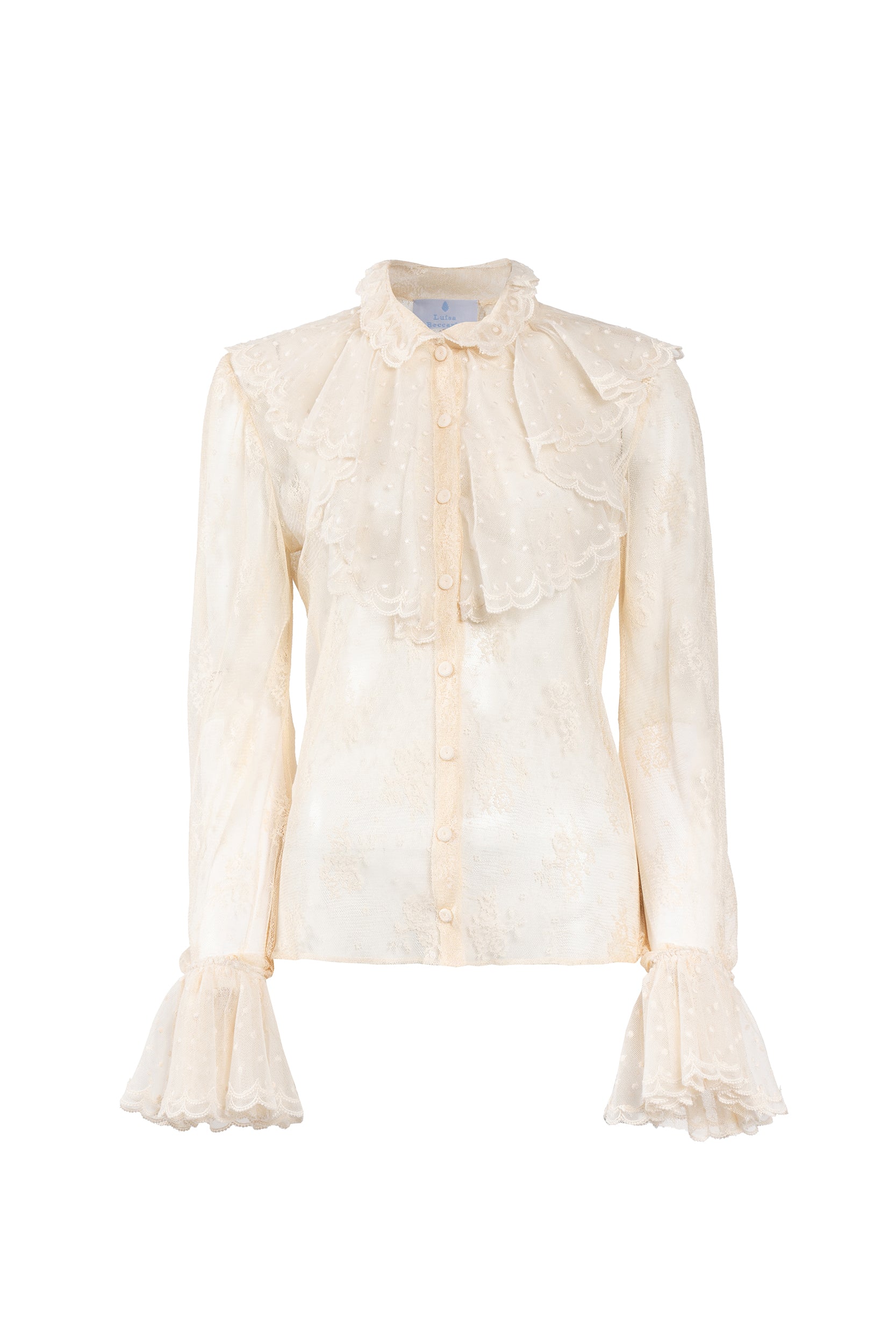 Camicia con ruches in pizzo