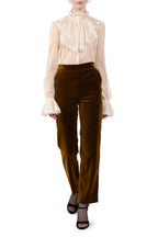 Camicia con ruches in pizzo