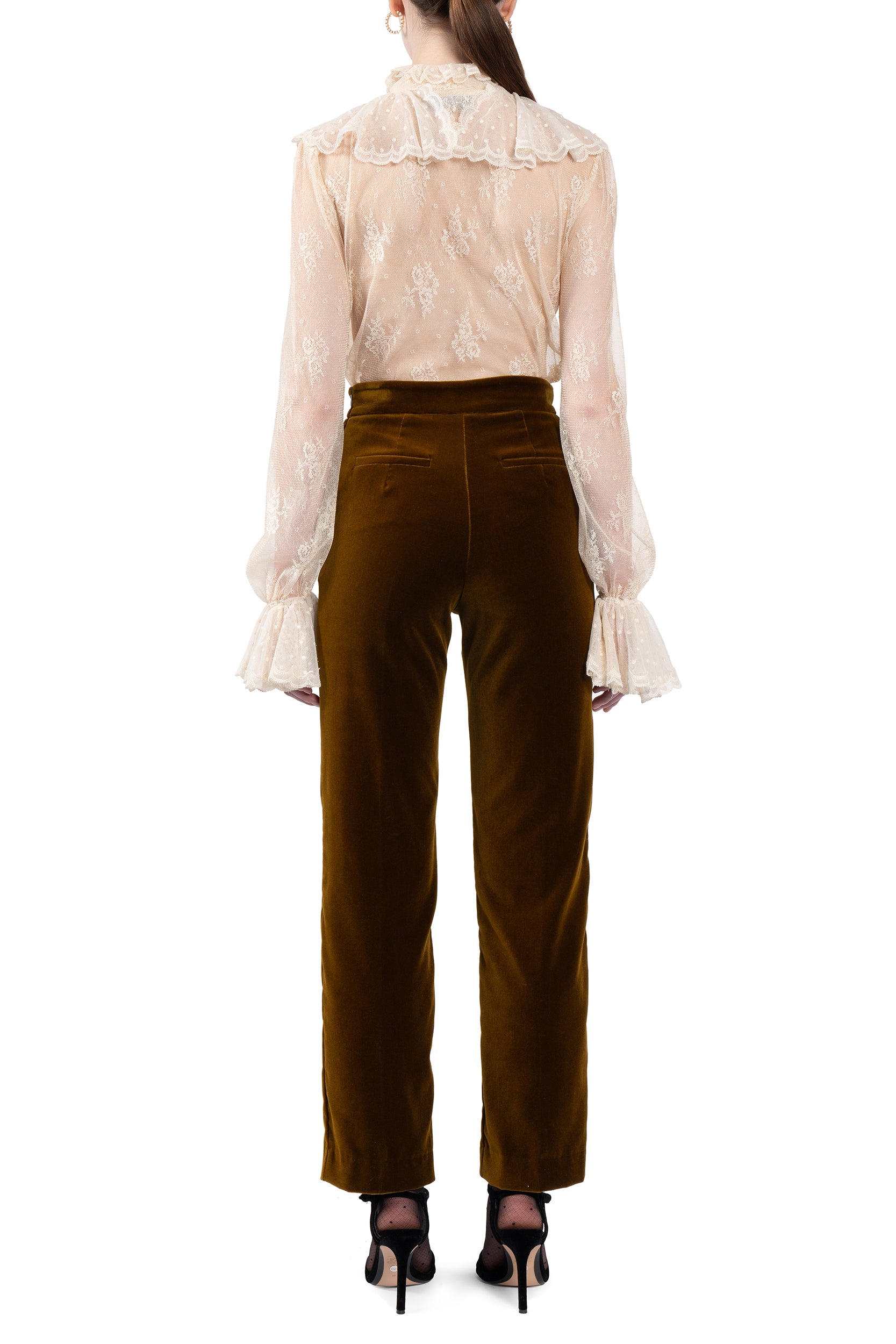 Camicia con ruches in pizzo