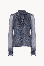 Chiffon Printed Shirt With Ruches