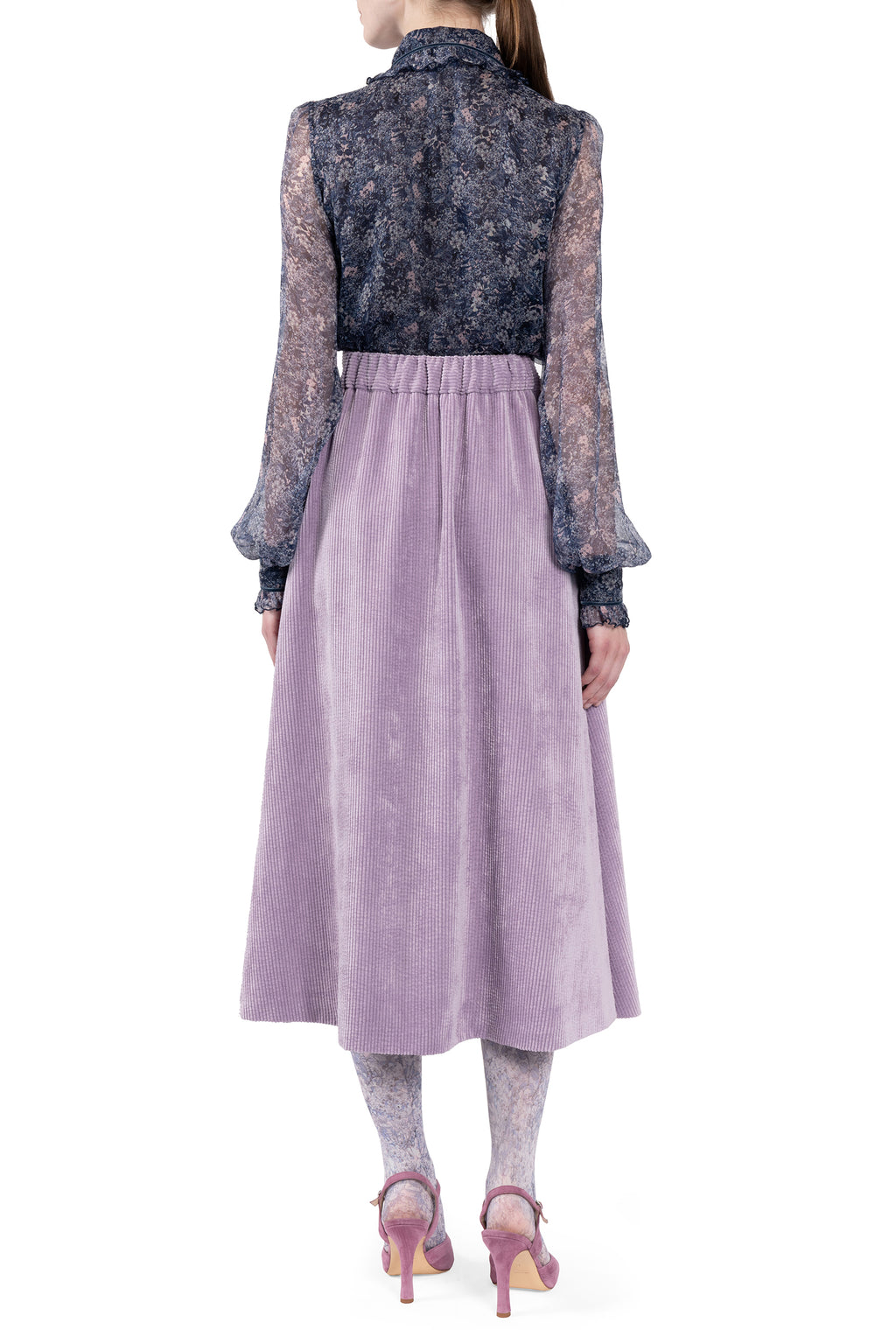 Chiffon Printed Shirt With Ruches
