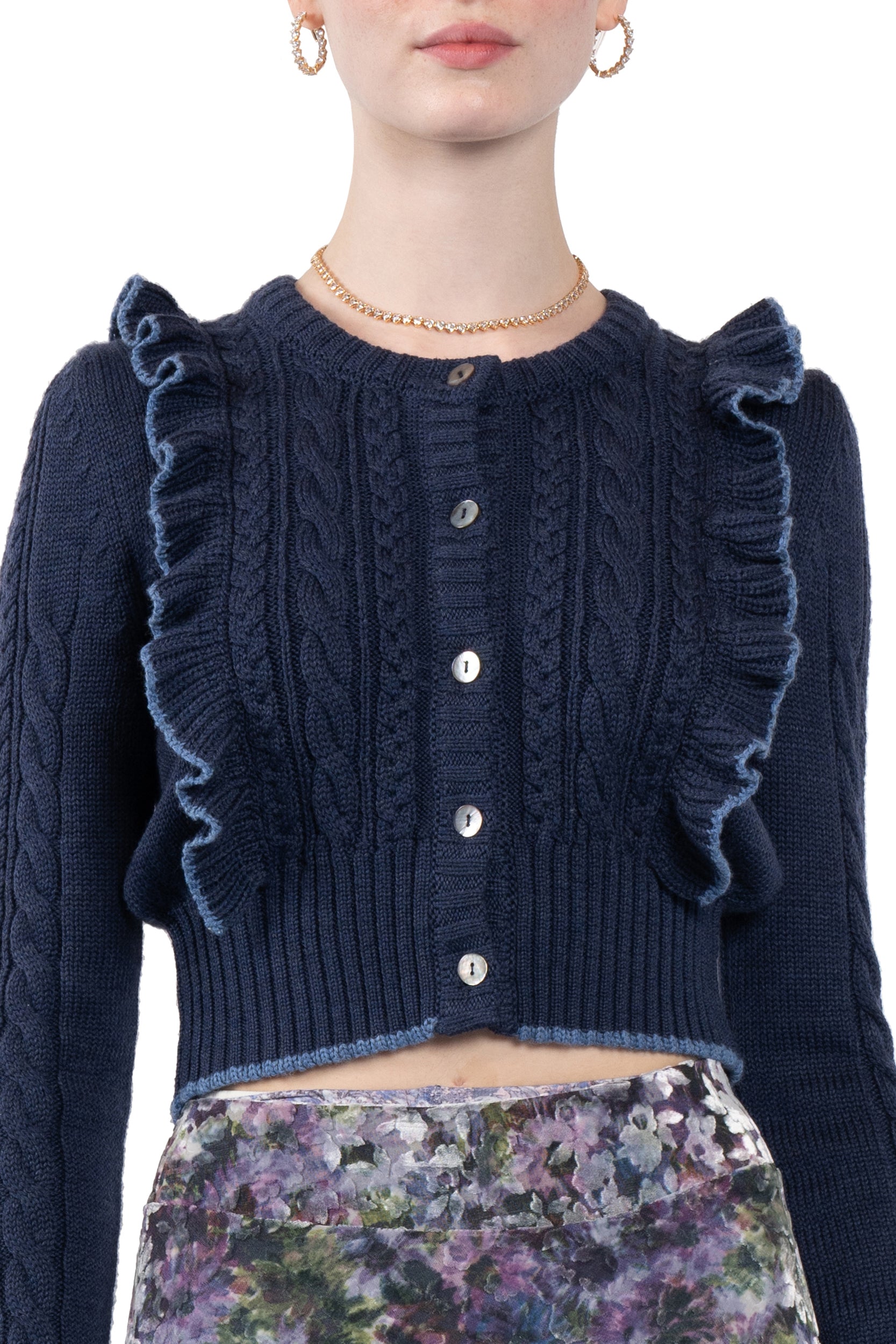 Cardigan con ruches