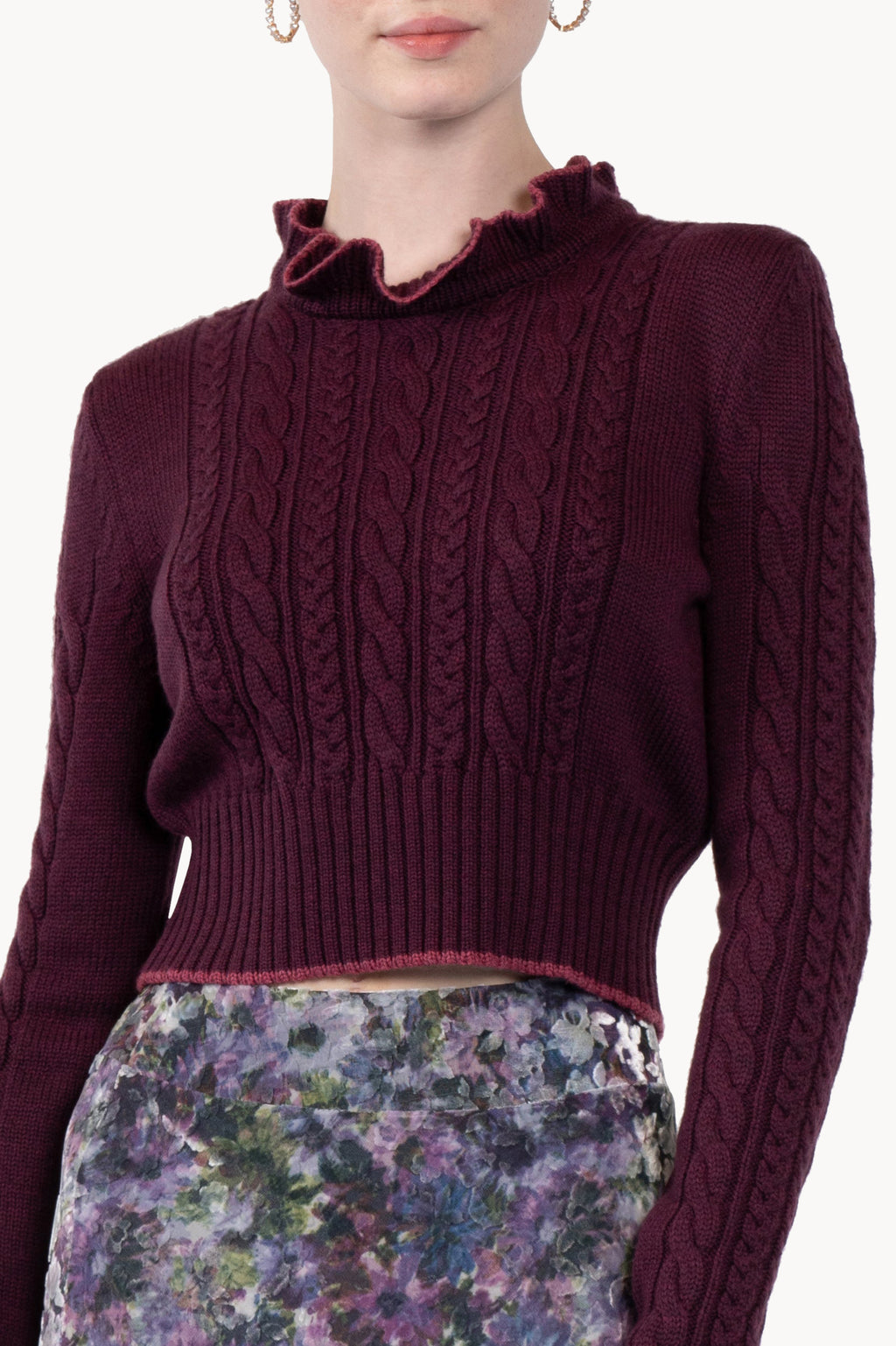Maglione girocollo intrecciato