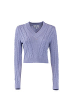 V-neck braided sweater