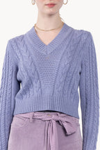 Maglione a scollo a V intrecciato