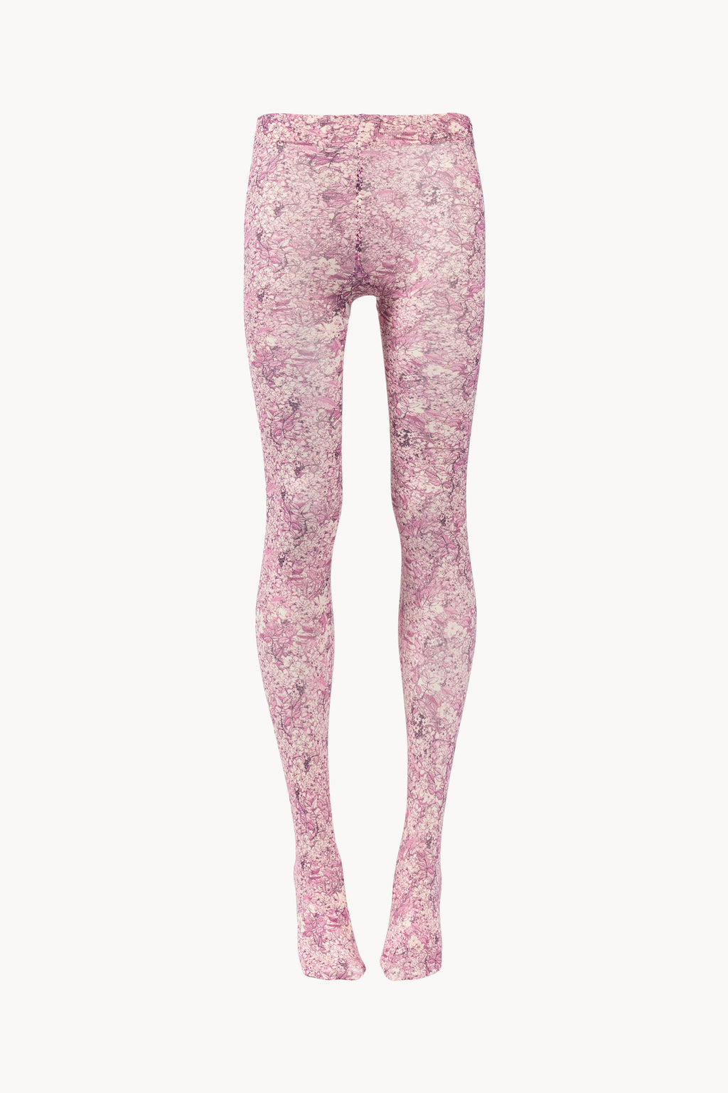 Collant rosa con stampa di micro fiori