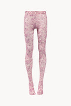 Collant rosa con stampa di micro fiori