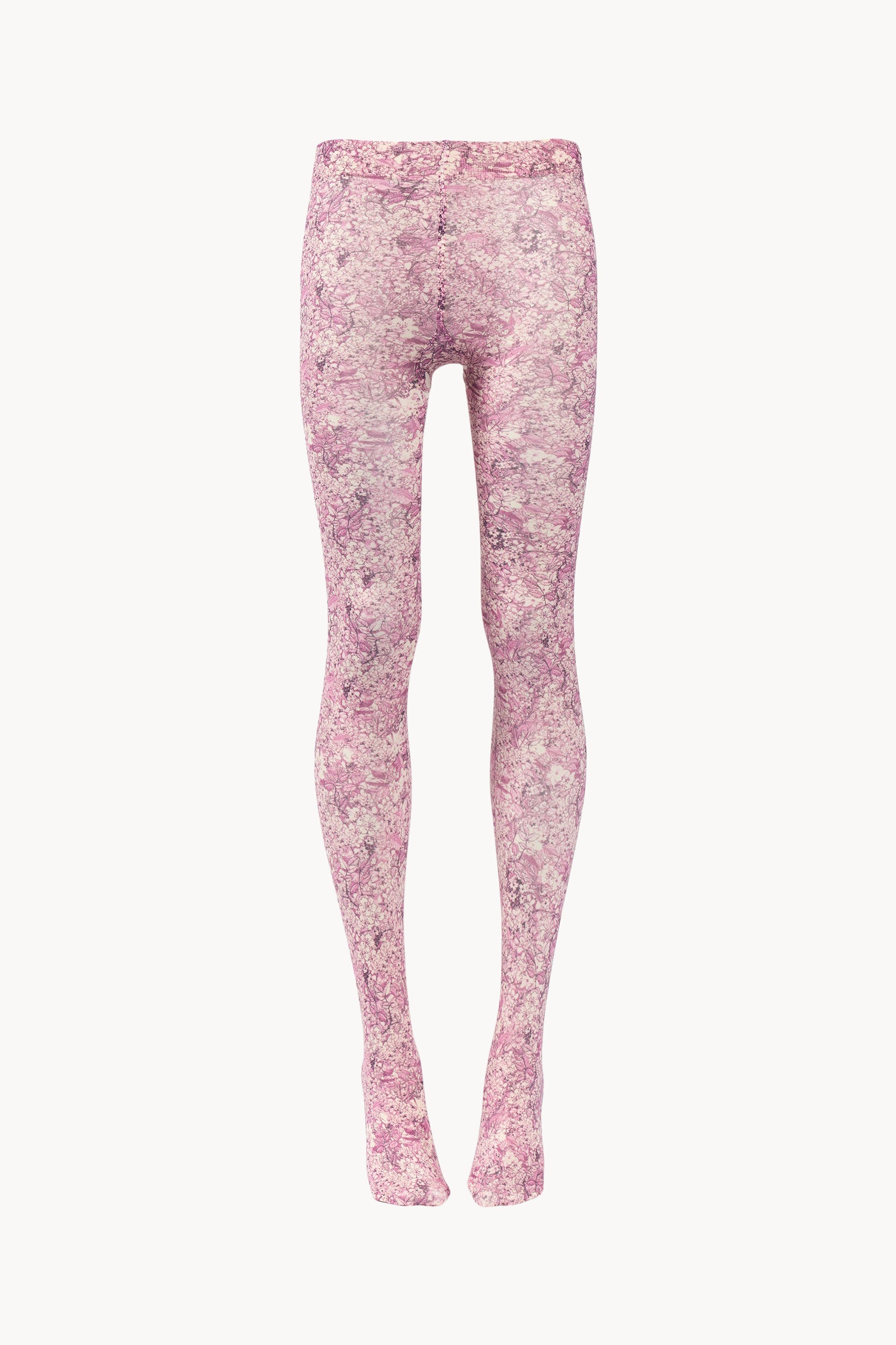 Collant rosa con stampa di micro fiori