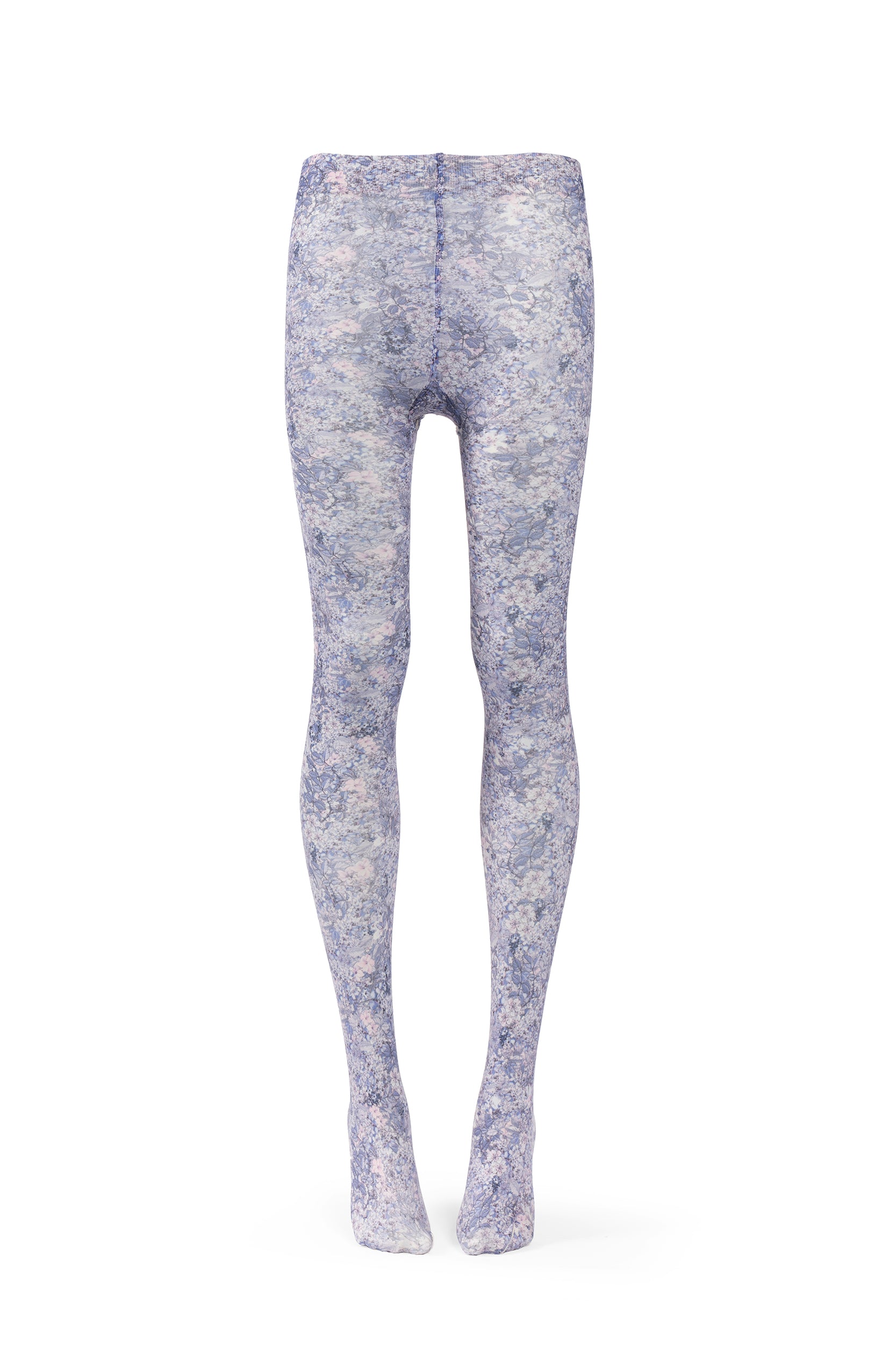 Blue Micro flowers print tights