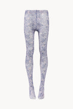 Blue Micro flowers print tights
