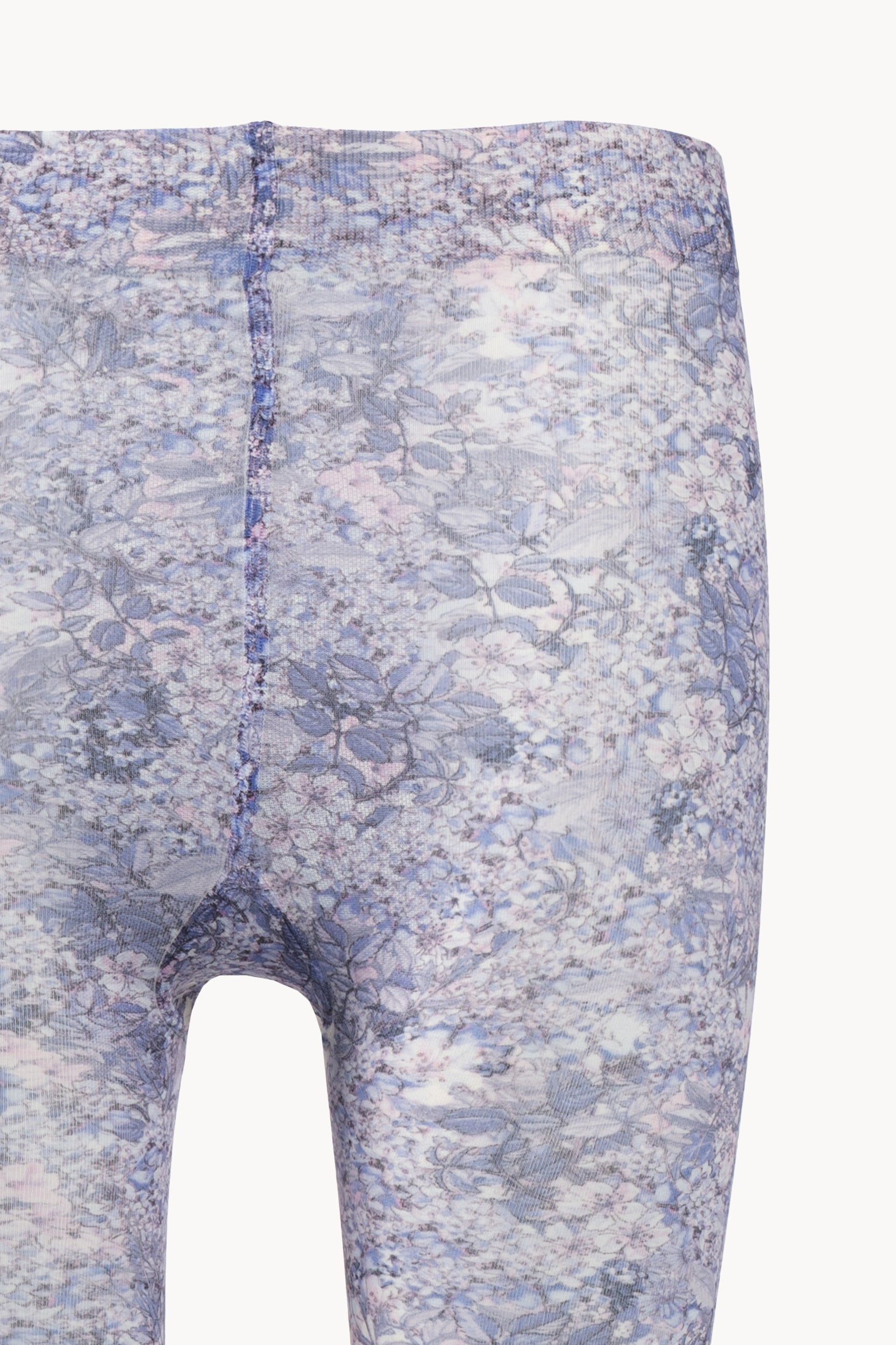 Collant blu con stampa di micro fiori