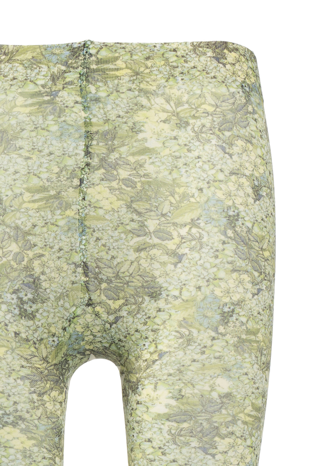 Green Micro flowers print tights