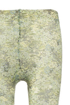 Green Micro flowers print tights