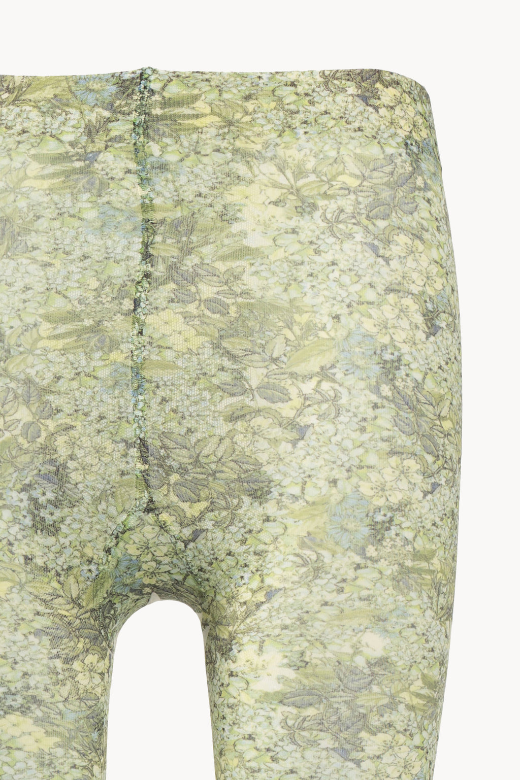 Collant verdi con stampa di micro fiori