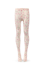 Wild rose cream print tights
