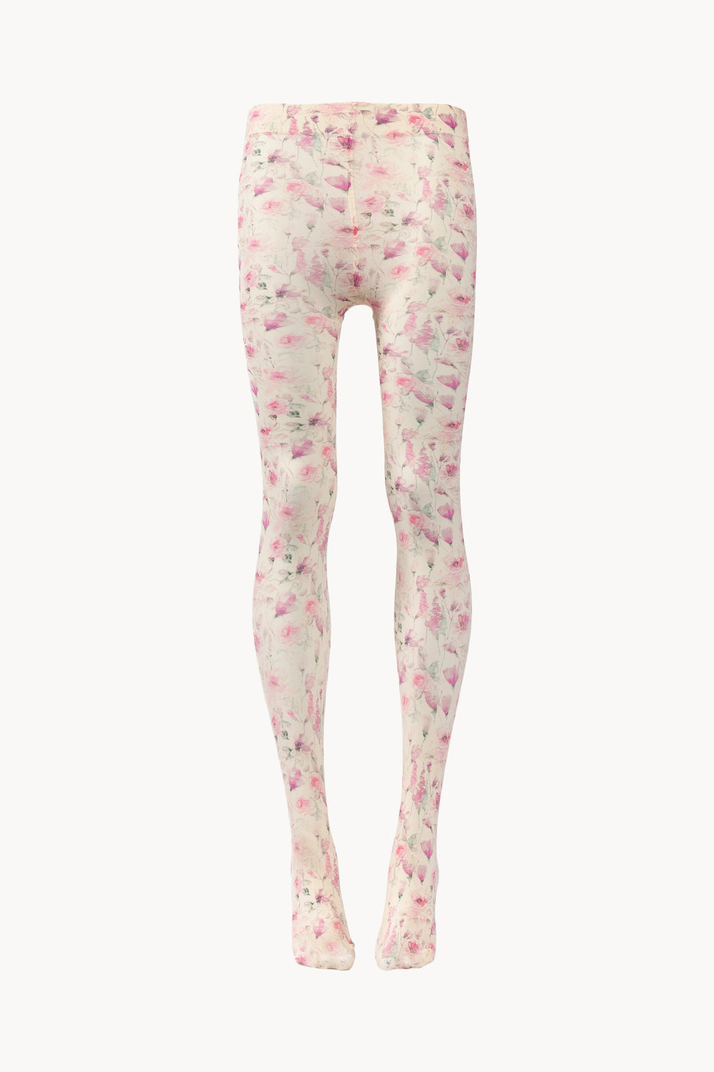 Collant crema con stampa di rose selvatiche