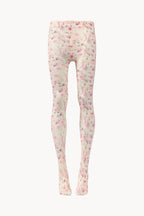 Collant crema con stampa di rose selvatiche