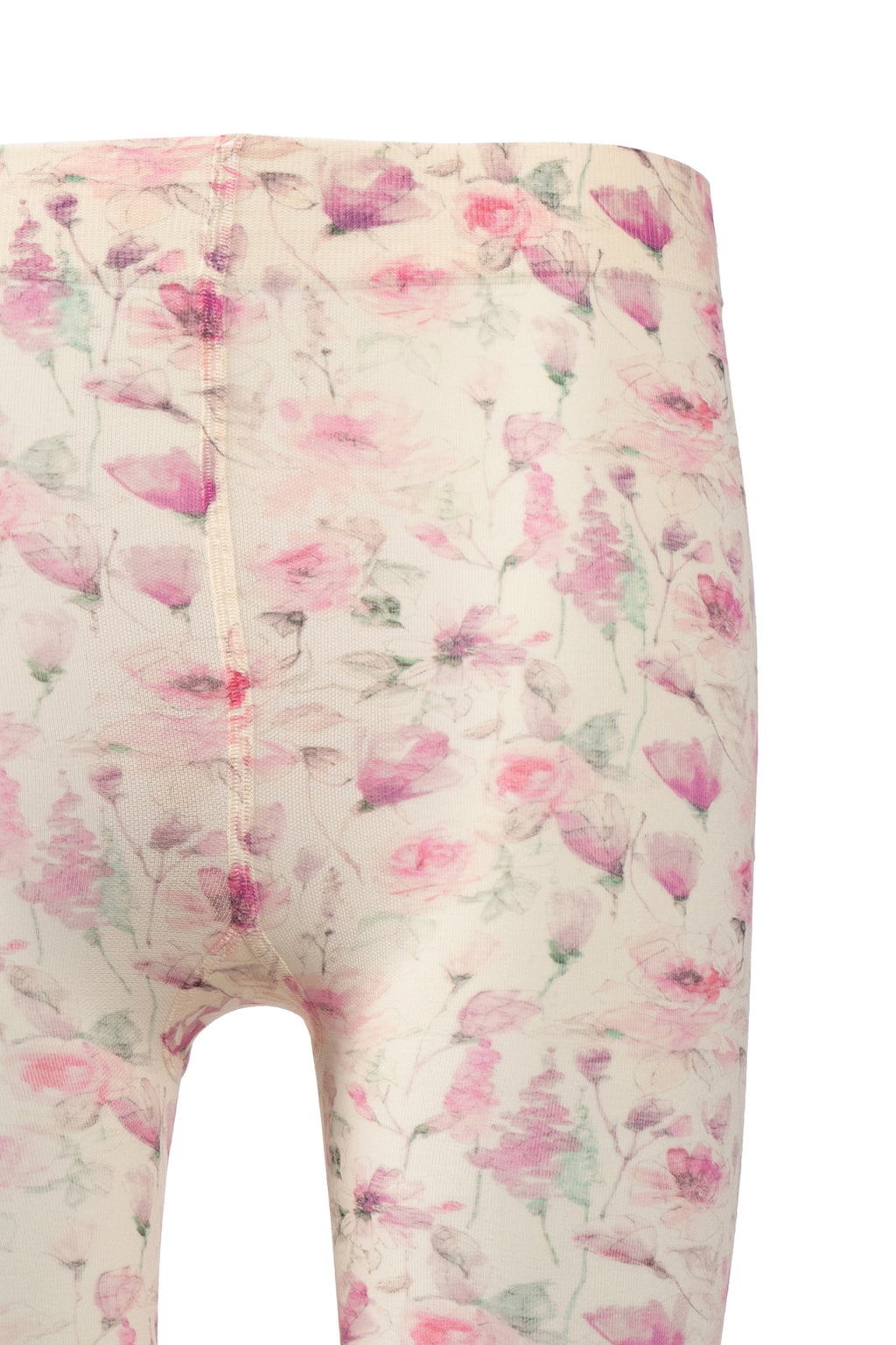 Wild rose cream print tights