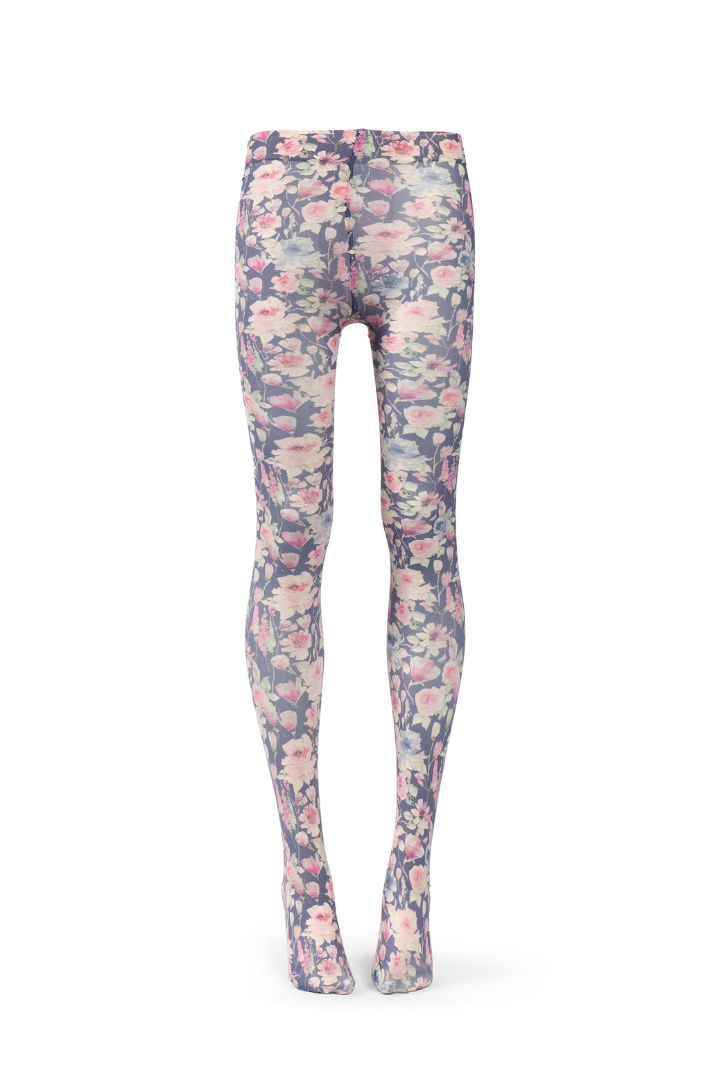 Wild rose blue print tights