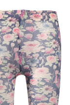 Wild rose blue print tights