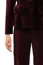 Burgundy Velvet Cigarette Pants