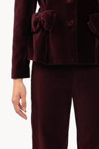 Burgundy Velvet Cigarette Pants