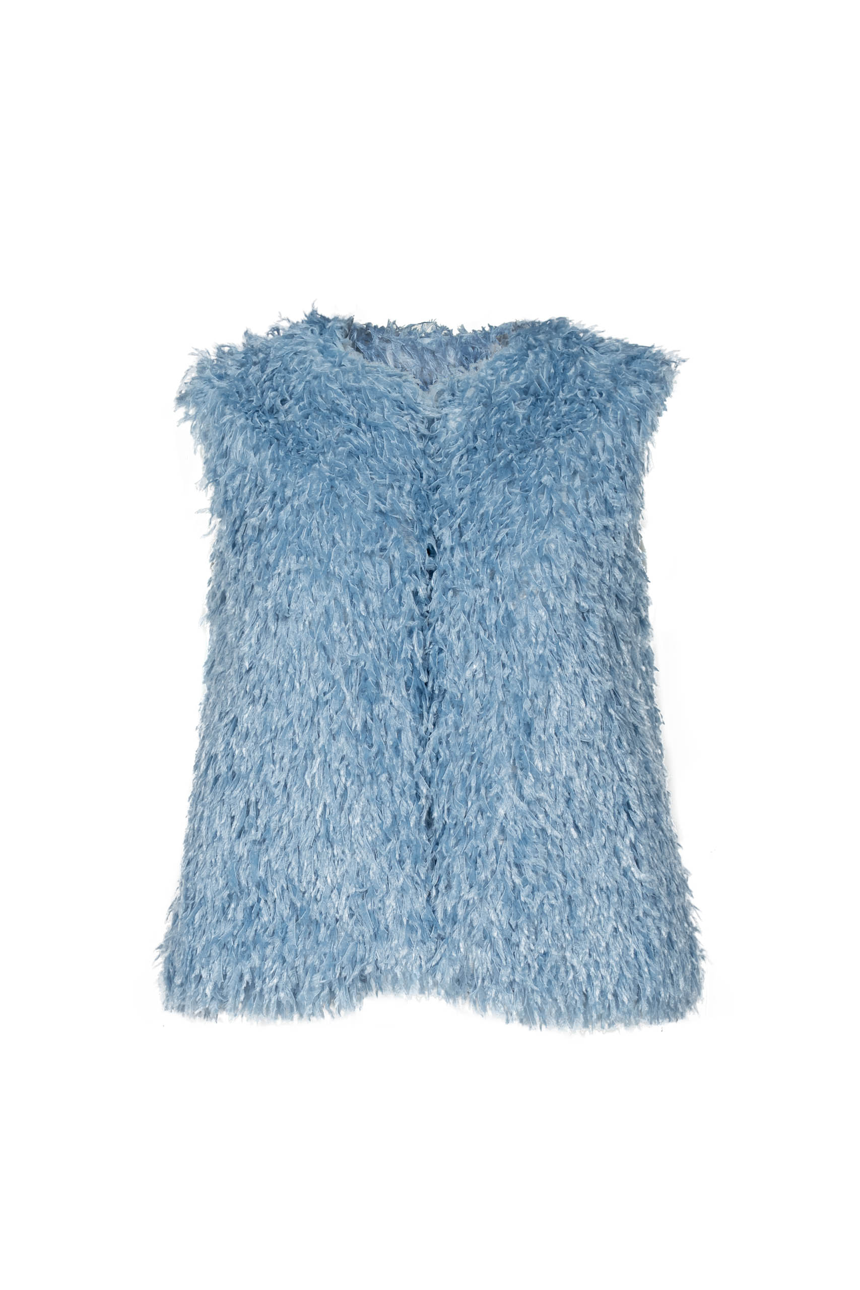 Gilet imbottito con piume