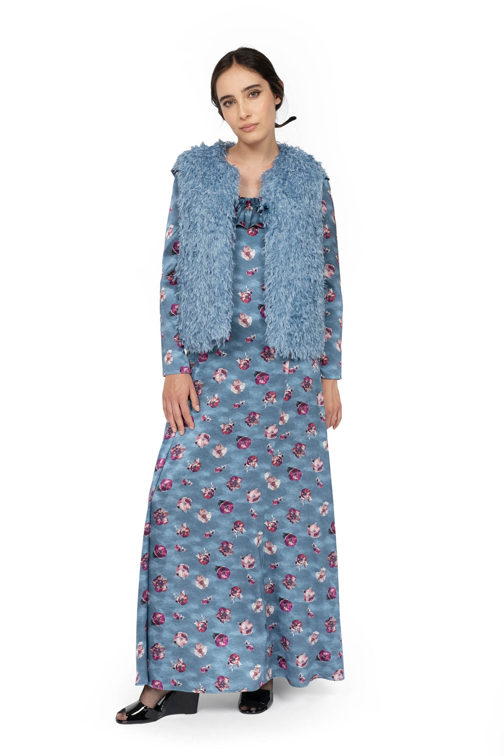 Gilet imbottito con piume