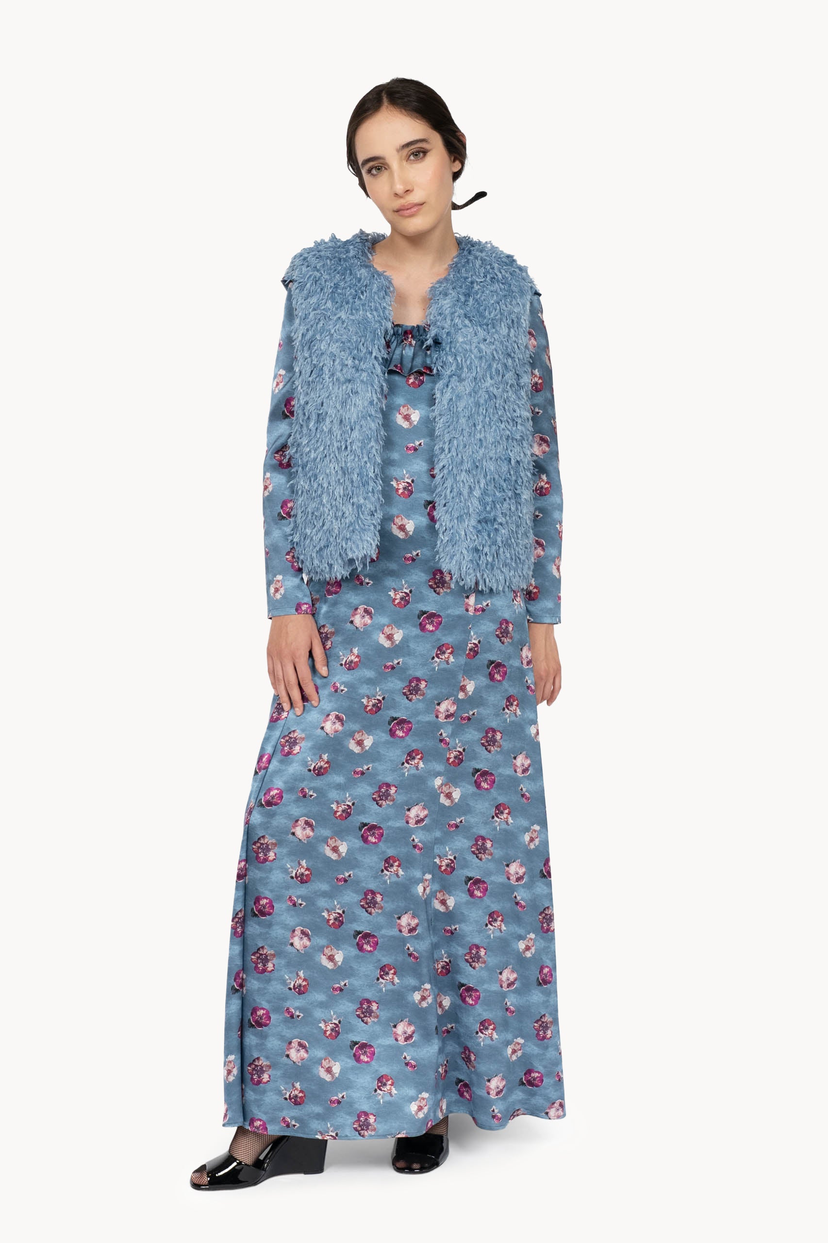 Gilet imbottito con piume