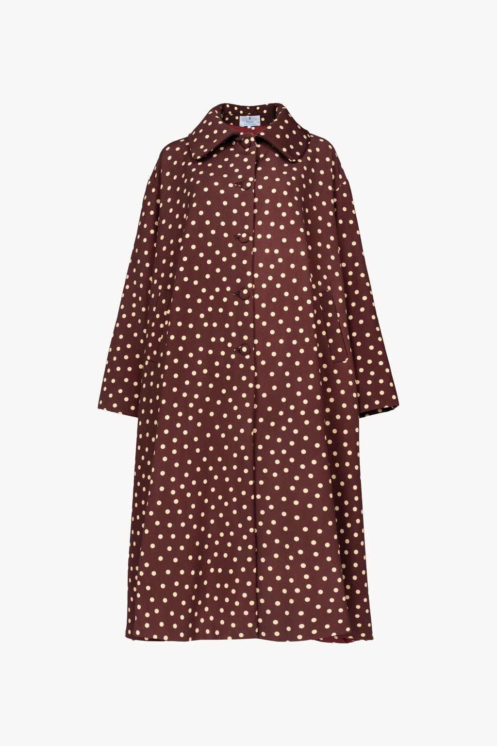 Burgundy Polka Dot Trench Coat