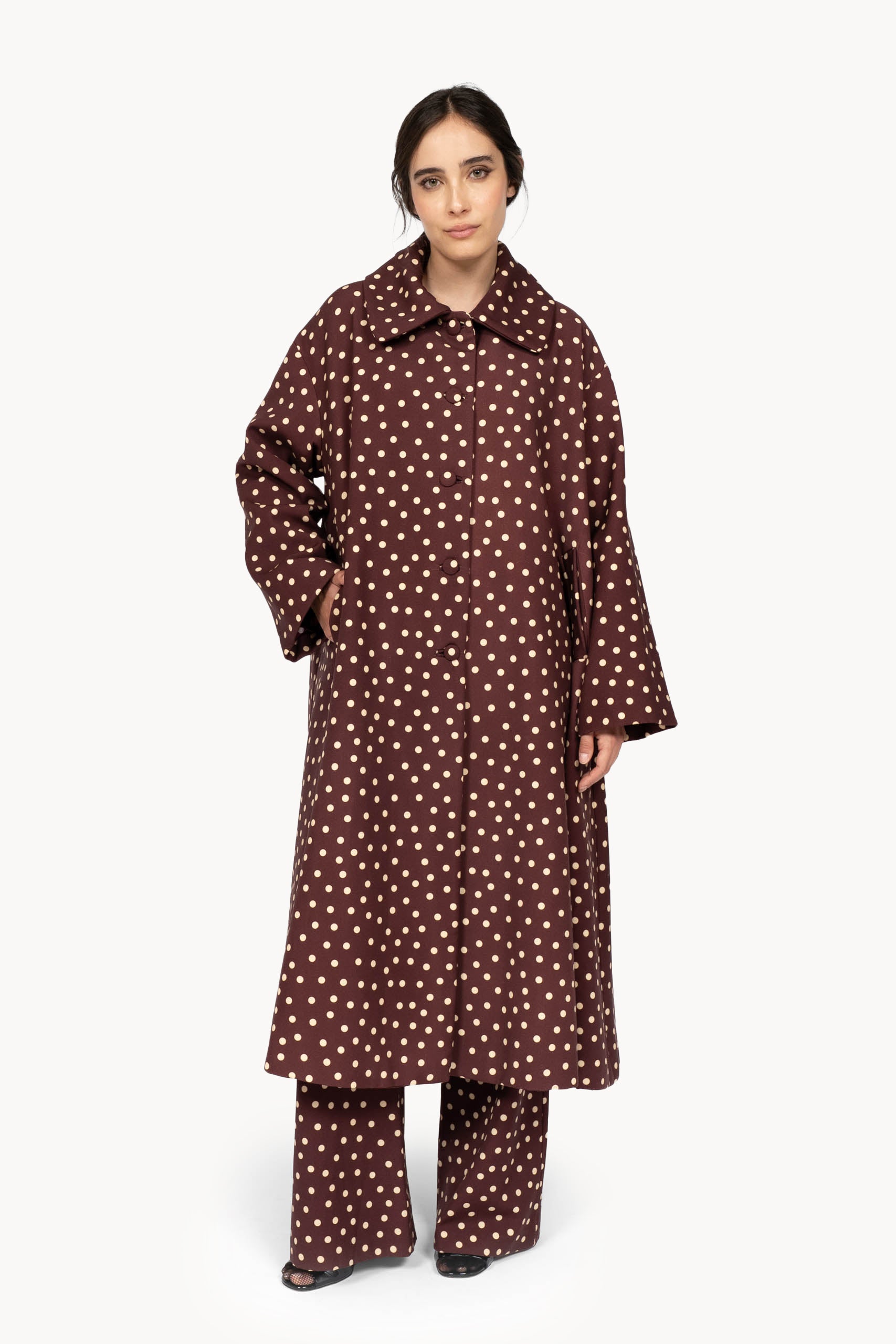 Trench Borgogna a Pois
