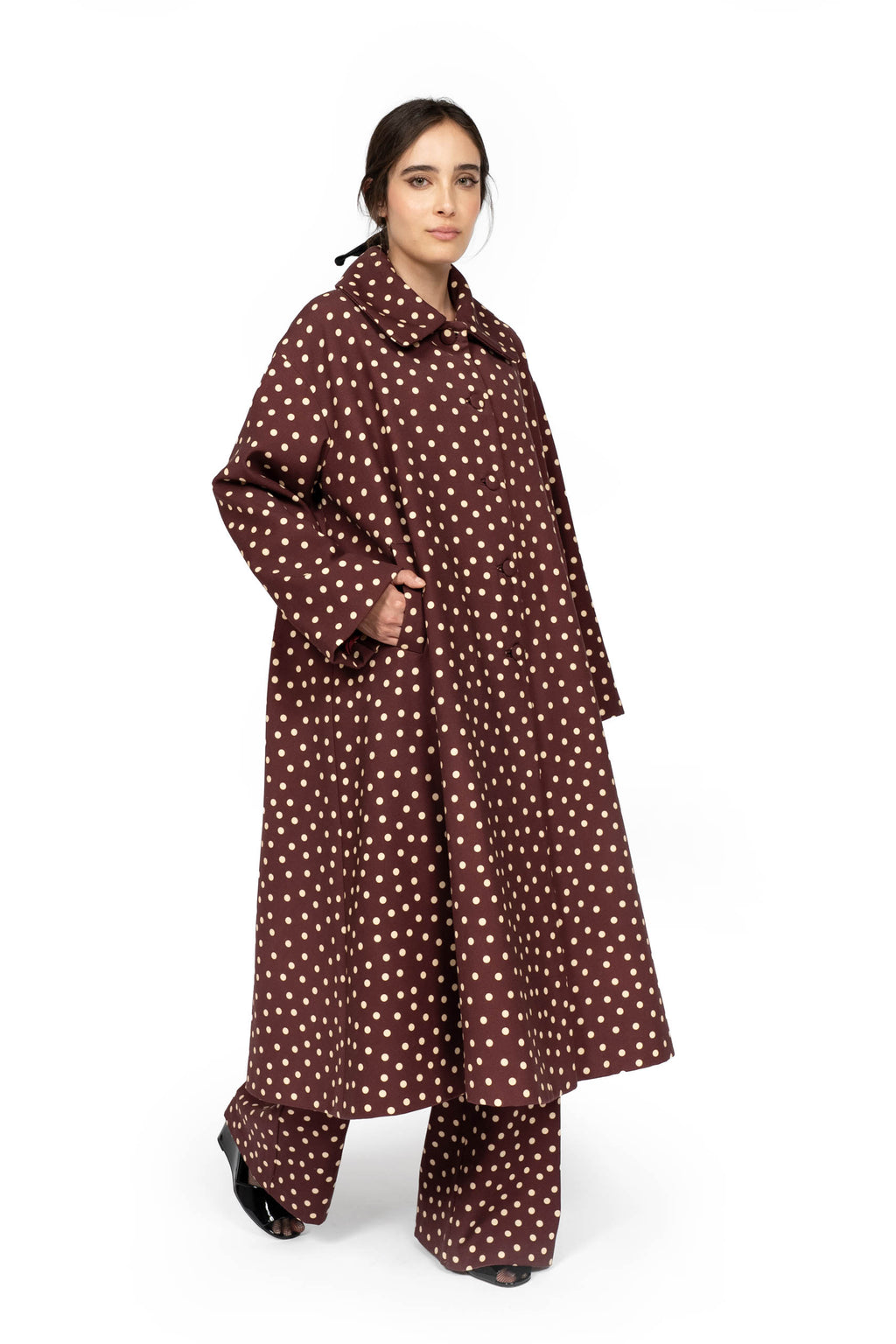 Trench Borgogna a Pois