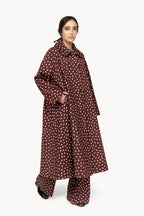 Burgundy Polka Dot Trench Coat