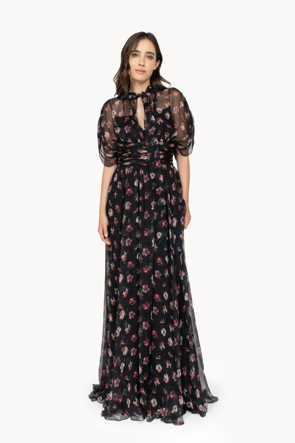 Pansy Flower Maxi Dress