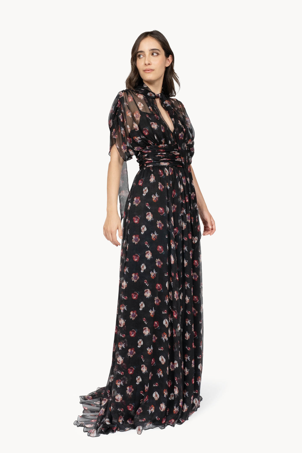 Pansy Flower Maxi Dress
