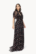 Pansy Flower Maxi Dress