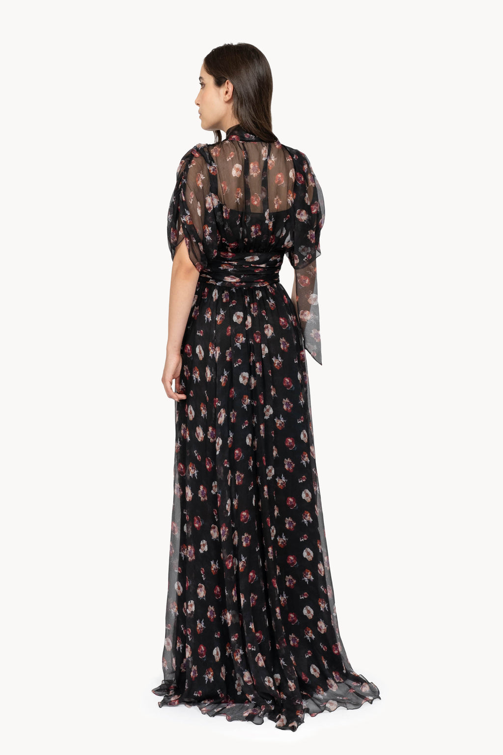 Pansy Flower Maxi Dress