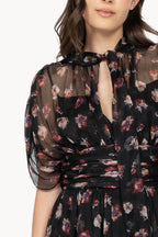 Pansy Flower Maxi Dress