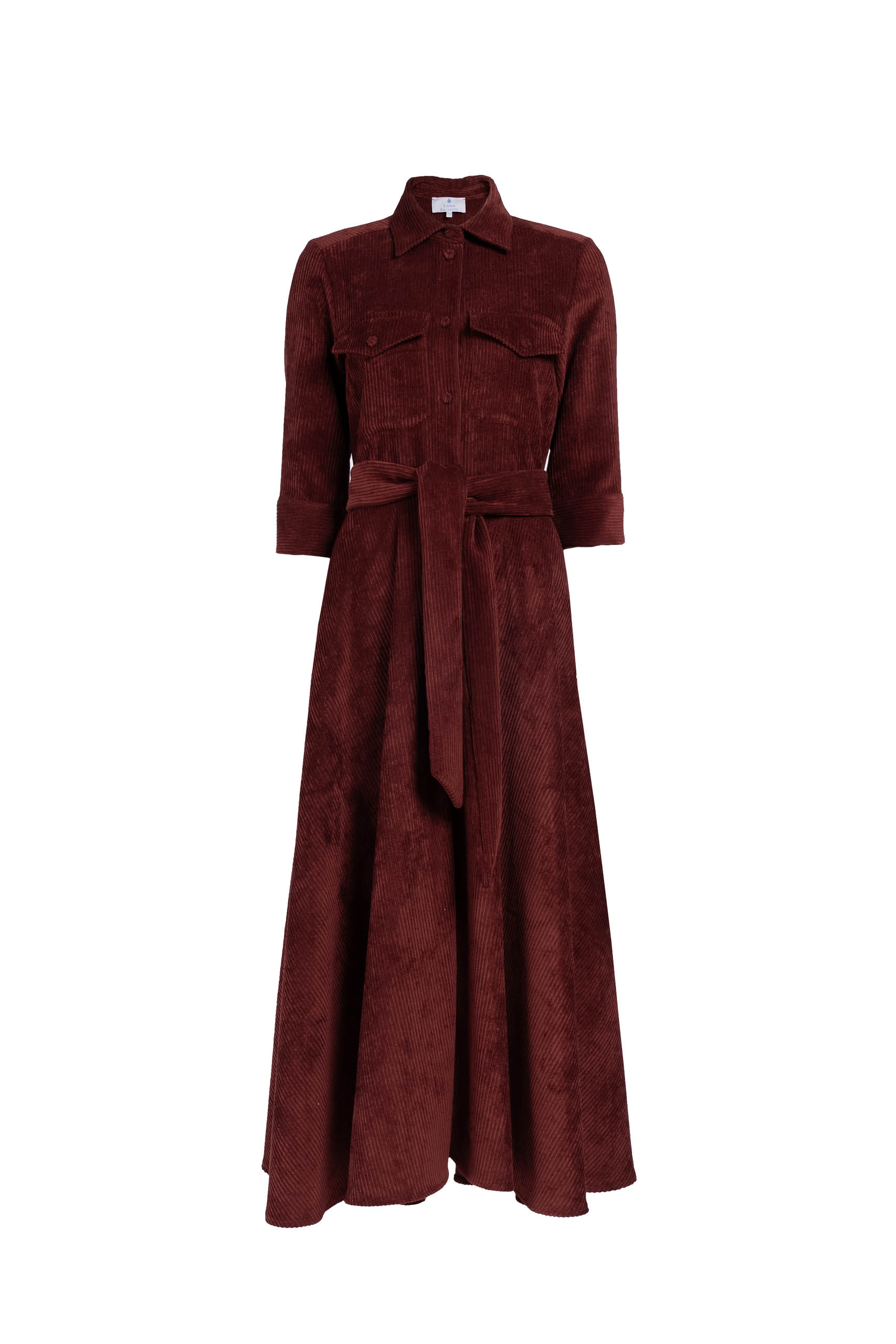 Vestito Camicia in Velluto a Coste