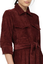 Vestito Camicia in Velluto a Coste