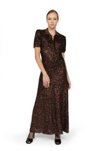 Brown Sequin Stretch Polo Dress