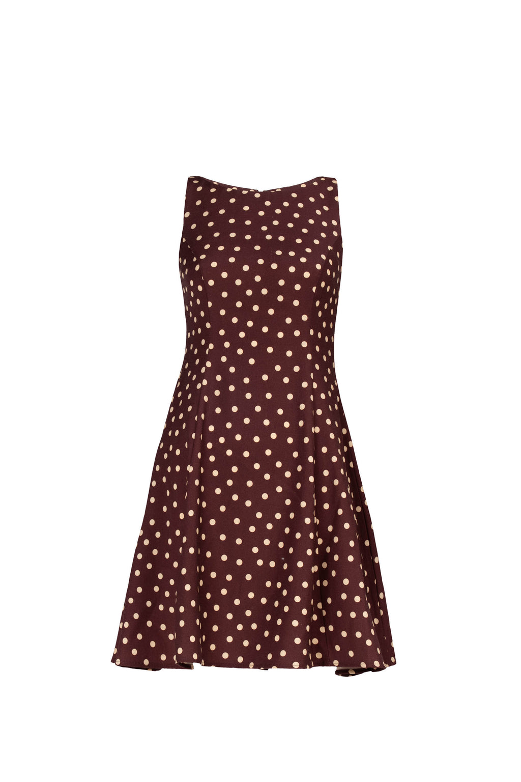 Burgundy Polka Dot Mini Dress