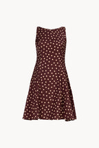 Burgundy Polka Dot Mini Dress