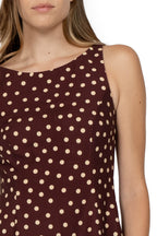 Burgundy Polka Dot Mini Dress