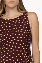 Burgundy Polka Dot Mini Dress
