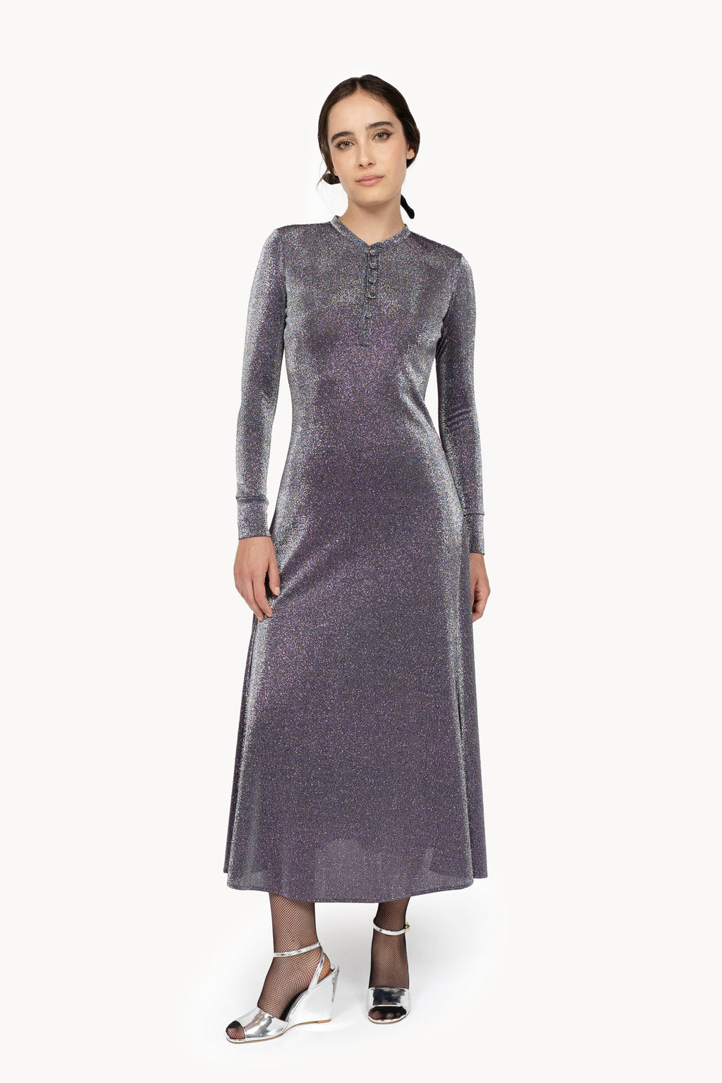 Lurex jersey dress