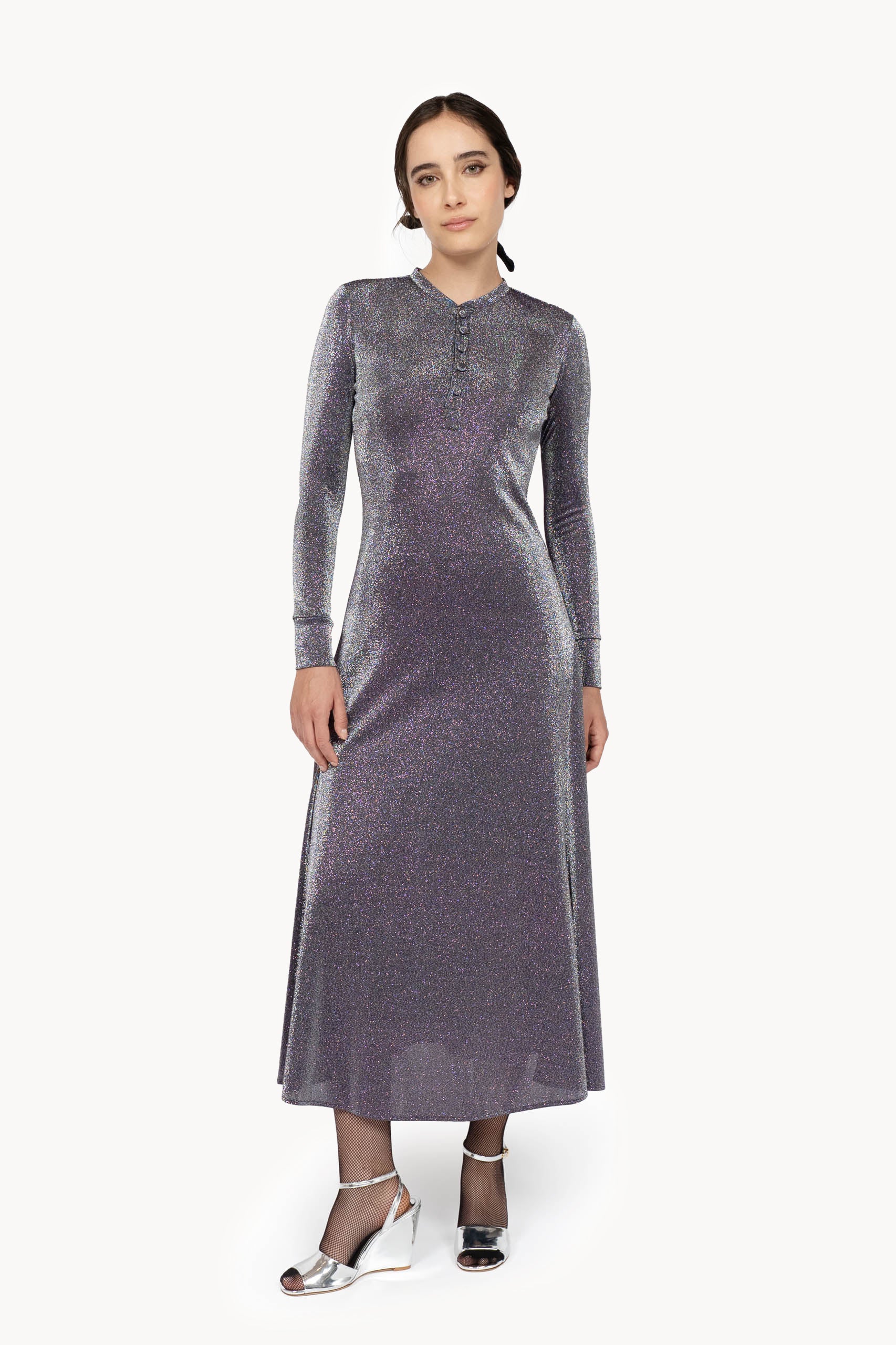 Lurex jersey dress