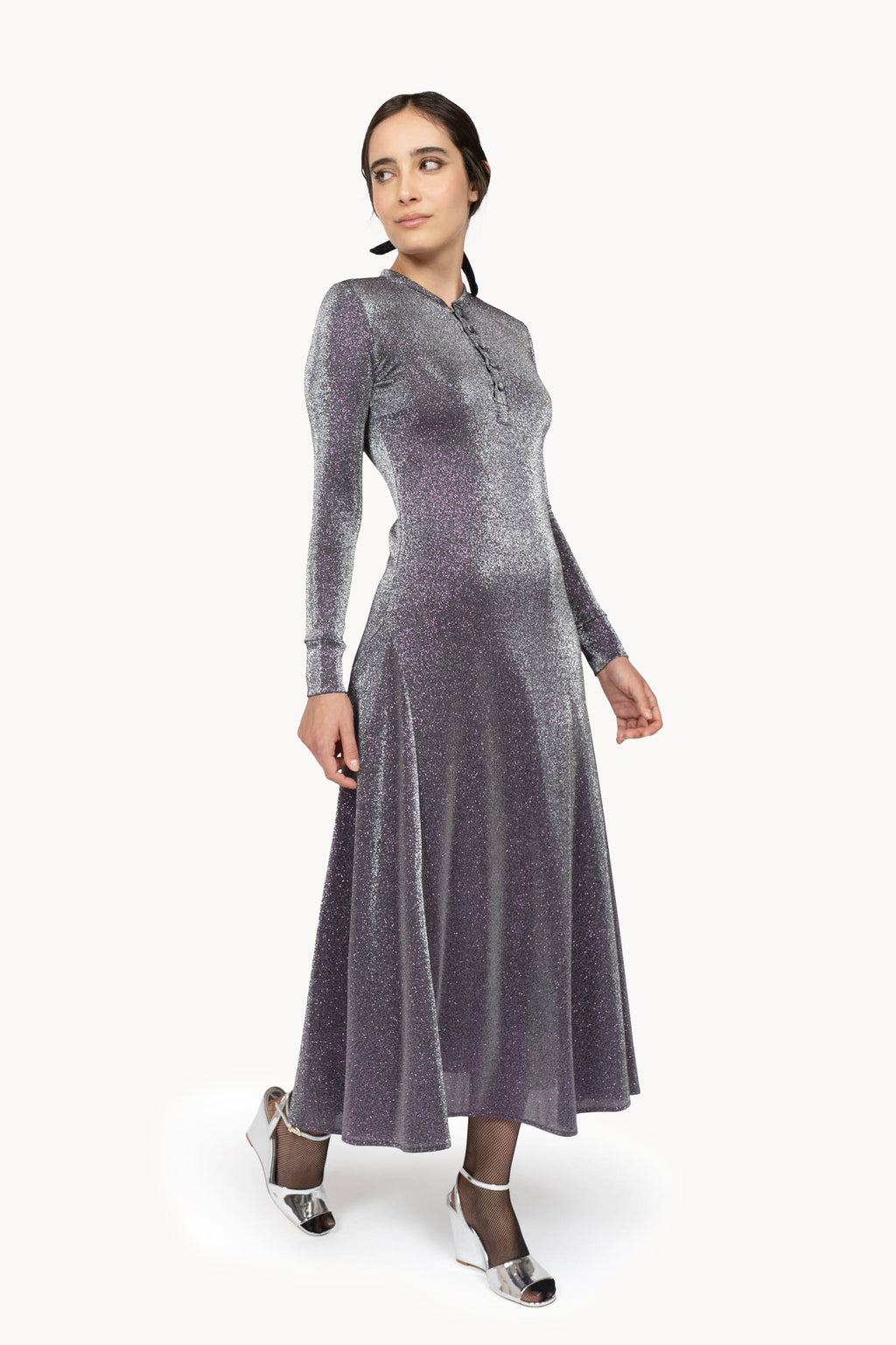 Lurex jersey dress