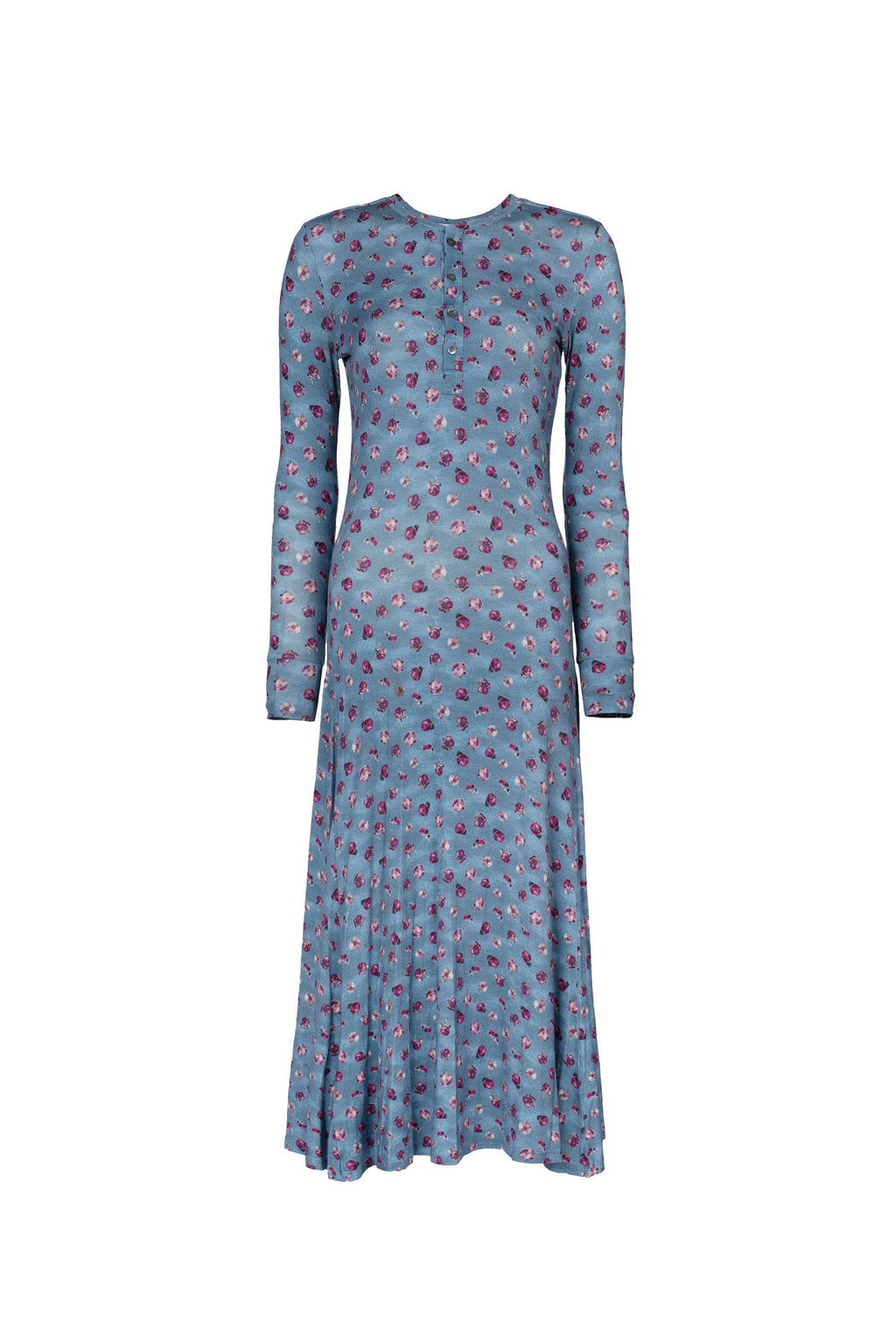 Vestito in Jersey Elasticizzato con Fiore di Viola del Pensiero