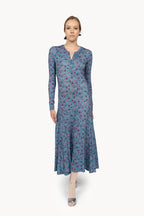 Stretch Jersey Pansy Flower Dress